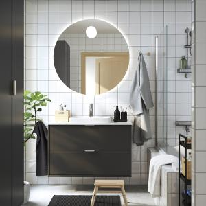 IKEA - ORRSJÖN mueble cajoneslavabogrifo, gris oscuroblanco…