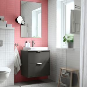 IKEA - ORRSJÖN mueble cajoneslavabogrifo, gris oscurogris e…