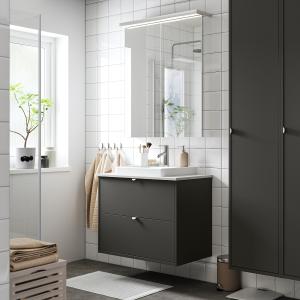 IKEA - ORRSJÖN mueble cajoneslavabogrifo, gris oscurogris e…