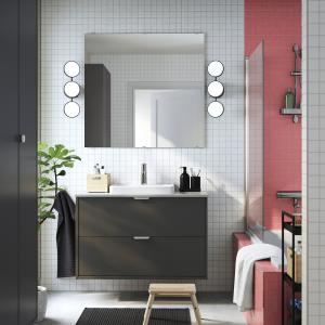 IKEA - ORRSJÖN mueble cajoneslavabogrifo, gris oscurogris e…