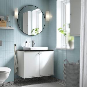IKEA - ORRSJÖN mueble puertaslavabogrifo, blanconegro efect…