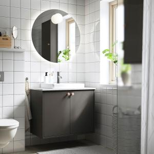 IKEA - ORRSJÖN mueble puertaslavabogrifo, gris oscuroblanco…