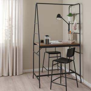 IKEA - STIG mesa y 2 taburetes, negronegro, 105 cm negro/ne…