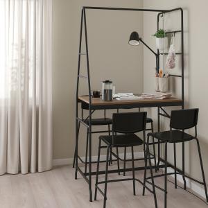IKEA - STIG mesa&4 sillas, negronegro, 105 cm negro/negro