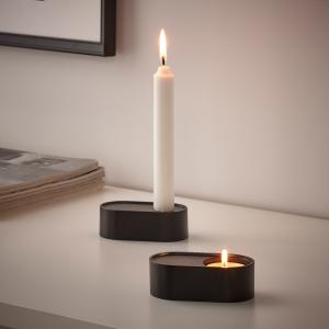 IKEA - candelabroportavela, negro, 3 cm negro