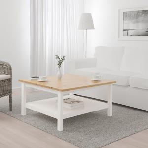 IKEA - mesa de centro, tinte blancomarrón claro, 90x90 cm t…