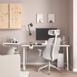 IKEA - MATCHSPEL escritorio y silla gaming, beigegris claro…