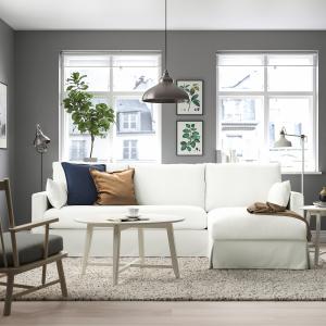 IKEA - sofá 3 con chaiselongue dcha, Hallarp blanco Hallarp…