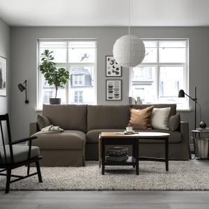 IKEA - sofá 3 con chaiselongue izda, Gransel marrón grisáce…