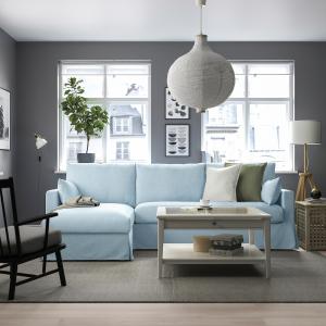 IKEA - sofá 3 con chaiselongue izda, Kilanda azul claro Kil…