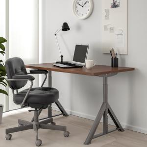 IKEA - Escritorio, marrón, gris oscuro, 120x70 cm marrón/gr…