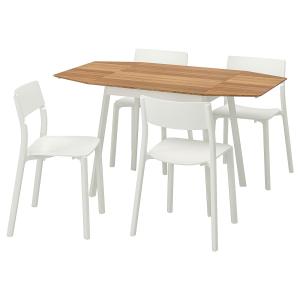 IKEA - PS 2012 JANINGE mesa y 4 sillas, bambúblanco, 138 ba…