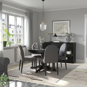 IKEA - DANDERYD Mesa y 4 sillas negro negro/Vissle gris