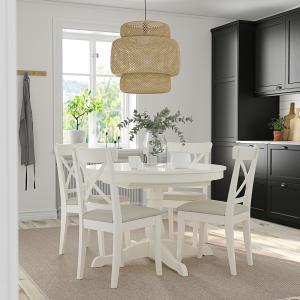 IKEA - INGOLF mesa y 4 sillas, blancoHallarp beige, 110155…