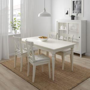 IKEA - Mesa con 4 sillas, blanco blanco