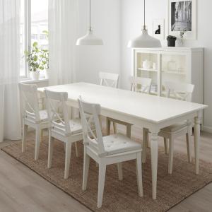 IKEA - INGOLF mesa y 6 sillas, blancoblanco, 155215 cm - bl…