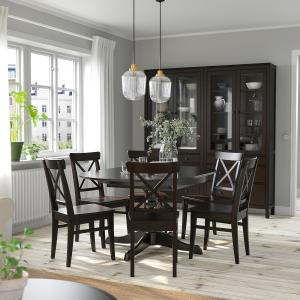 IKEA - INGOLF mesa y 6 sillas, negronegro-marrón, 110155 cm…