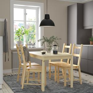 IKEA - IVAR mesa y 4 sillas, pino, 120 cm pino