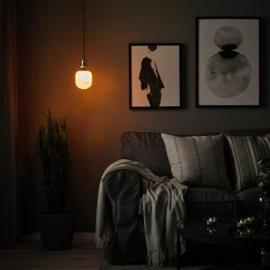 IKEA - MOLNART lámpara techo   bombilla, niqueladoforma de…