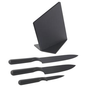 IKEA - Soporte con 3 cuchillos, negro negro