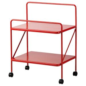 IKEA - mesa auxiliar con ruedas, rojo, 65x45 cm rojo