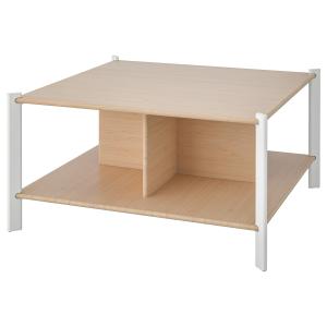 IKEA - mesa de centro, blancobambú claro, 80x80 cm blanco/b…