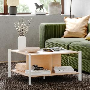 IKEA - mesa de centro, blancobambú claro, 80x80 cm blanco/b…