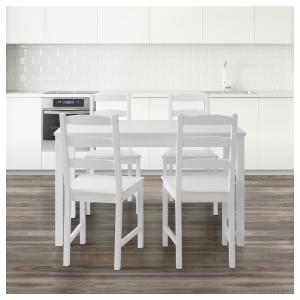 IKEA - mesa y 4 sillas, blanco blanco