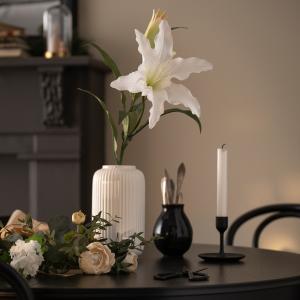 IKEA - vela sin perfume candelabro, blanco, 19 cm blanco