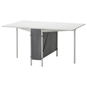 IKEA - mesa plegable con almacenaje, blancogris claro, 3389…