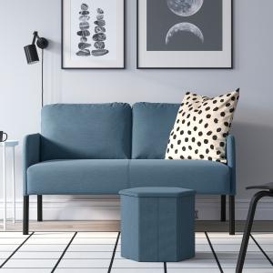 IKEA - puf con almacenaje, Knisa azul Knisa azul