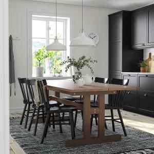 IKEA - mesa y 6 sillas, marrón grisáceonegro, 240x95 cm mar…