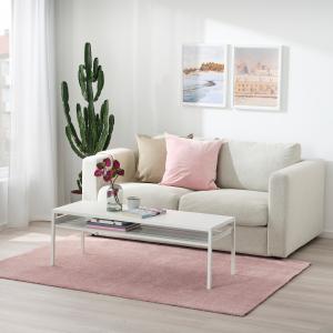 LINDKNUD alfombra, pelo largo, rosa, 60x90 cm - IKEA