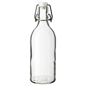 IKEA - Botella con tapón, vidrio incoloro, volumen: 0.5 l v…