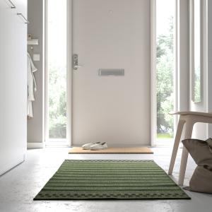 IKEA - alfombra intexterior, verde violetarayas, 80x150 cm…