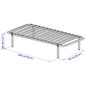 IKEA - base cama&4 patas, negro, 90x200 cm negro 90x200 cm
