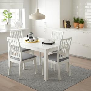 IKEA - EKEDALEN mesa y 4 sillas, blancoblanco gris claro, 1…