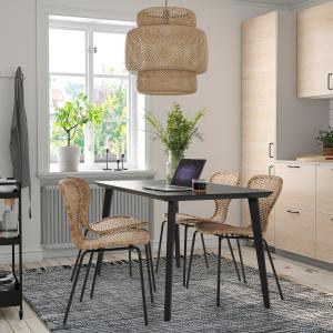 IKEA - ÄLVSTA mesa y 4 sillas, negroratán negro, 140x78 cm…