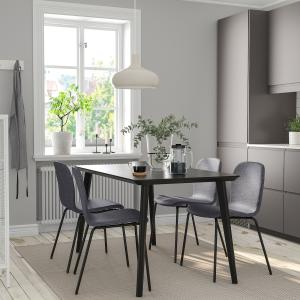 IKEA - KARLPETTER mesa y 4 sillas, negroGunnared gris negro…