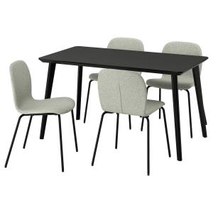 IKEA - KARLPETTER mesa y 4 sillas, negroGunnared verde clar…