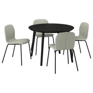 IKEA - KARLPETTER mesa y 4 sillas, negroGunnared verde clar…