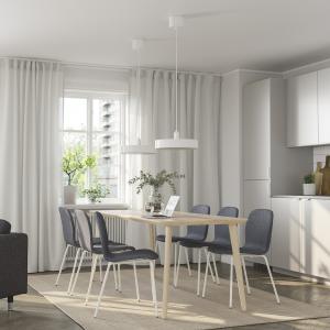 IKEA - KARLPETTER mesa y 6 sillas, chapa fresnoGunnared gri…