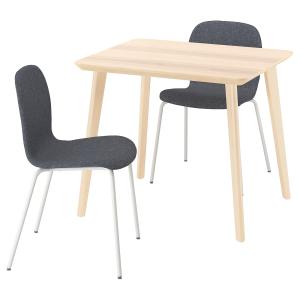 IKEA - KARLPETTER mesa y dos sillas, chapa fresnoGunnared g…