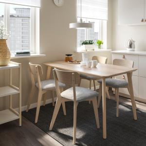IKEA - LISABO mesa y 4 sillas, fresnoTallmyra blanconegro,…