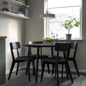 IKEA - LISABO mesa y 4 sillas, negroTallmyra negro-gris, 10…