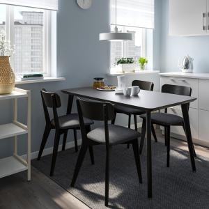 IKEA - LISABO mesa y 4 sillas, negroTallmyra negro-gris, 14…