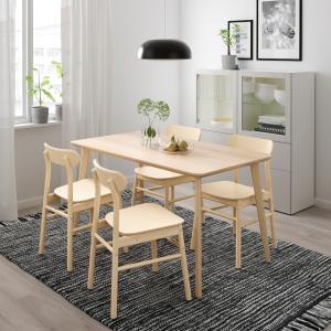 IKEA - Mesacon 4 sillas, chapa fresno, abedul chapa fresno/…