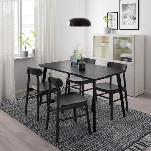 IKEA - RÖNNINGE mesa y 4 sillas, negronegro, 140x78 cm negr…