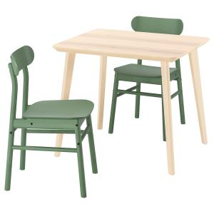 IKEA - RÖNNINGE mesa y dos sillas, chapa fresnoverde, 88x78…