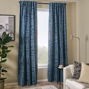 IKEA - cortinas opacas, par, azul, 145x300 cm azul